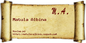 Matula Albina névjegykártya